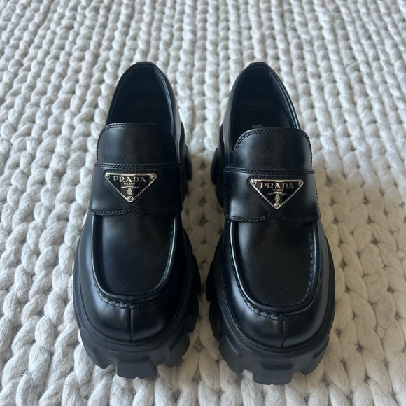 Prada Women's Black Leather Loafers